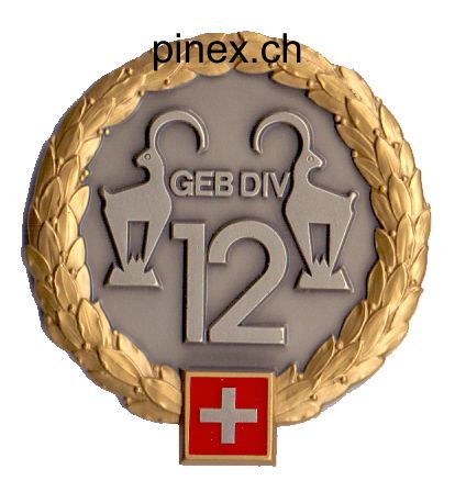 Image de Emblème de béret Division de montagne 12 dorée