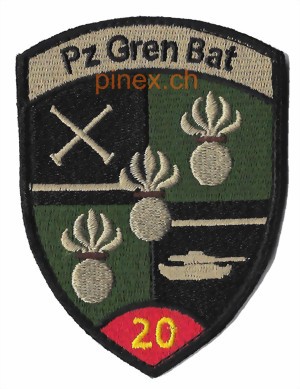 Image de Pz Gren Bat 20 rouge avec velcro insigne grenadier de chars