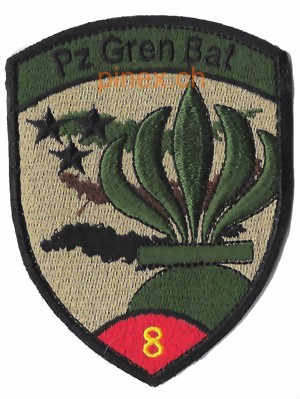 Image de Panzer Grenadier Bat 8 rot mit Klett Badge