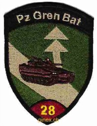 Picture of Pz Gren Bat 28 weinrot Panzergrenadier Badge mit Velcro