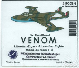 Picture of De Havilland VENOM Modellbaubogen (Karton)