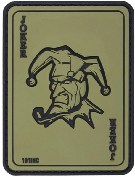 Image de Joker Jasskarte Oliv PVC Rubber Abzeichen Patch