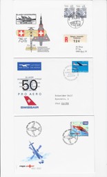 Immagine di Swissair Luftpostbrief, Rega Ersttagsbrief und Sonderbrief 75 Jahre Fliegertruppen, 3er Set