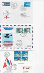 Picture of Swissair Flugpost Brief und zwei weitere Flugpost Belege, 3er Set