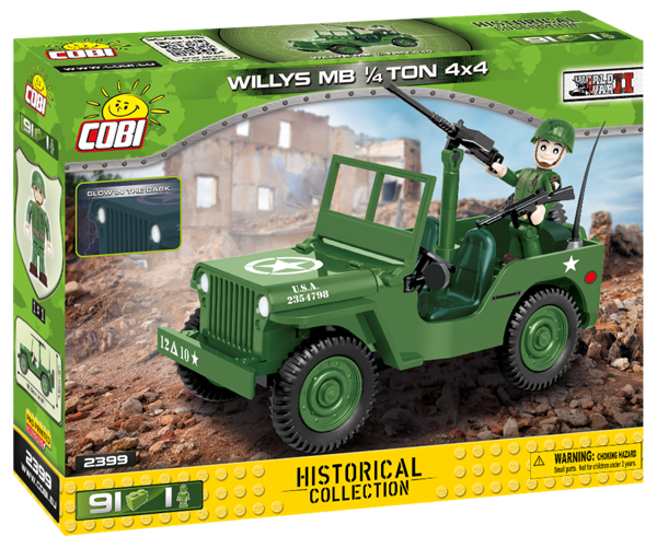 Immagine di COBI Willys Jeep 1/4 Ton 4x4 2399 Historical Collection WWII US Army