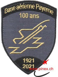 Image de 100 ans base aérienne suisse payerne anniversaire 1921-2021 badge avec velcro