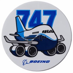 Picture of Boeing 747 Jumbo Jet Abziehbild Sticker rund 