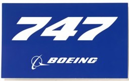 Picture of Boeing 747 Sticker blau mit Logo 