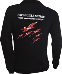 Picture of Patrouille Suisse Sweat Jacke bestickt schwarz, ohne Kapuze AUSVERKAUF