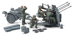 Immagine di Tamiya Deutsche Flak Vierling 38 20mm Modellbau Set 1:48 Military Miniature Set No. 54