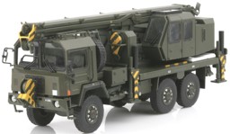 Immagine di Saurer 10DM Kranlastwagen Schweizer Armee Militär Fahrzeug oliv 1:87 H0 Resin Modell