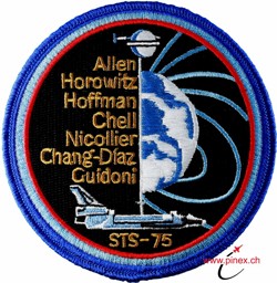 Image de STS 75 Columbia Mission Abzeichen mit Claude Nicollier