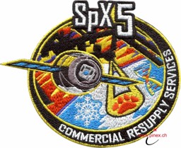 Image de CRS SpaceX 5 SpX5 Commercial Resupply Service NASA Abzeichen Patch