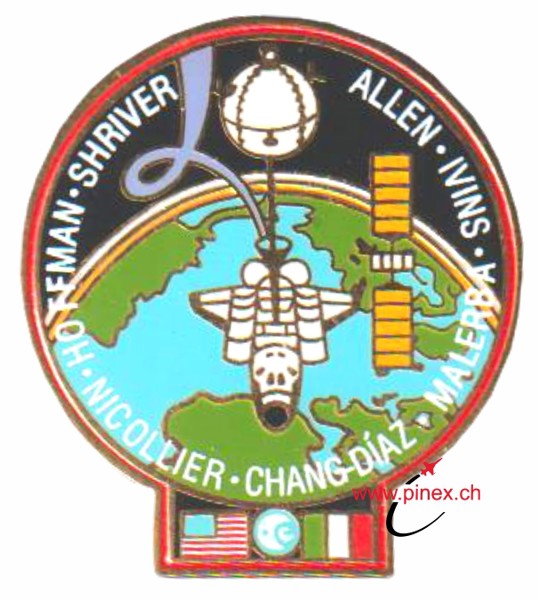 Image de STS 46 Atlantis Mission mit Claude Nicollier Pin Anstecker