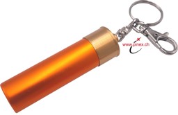Image de Pumpgun Schrot Patrone 12/70 Deko Munition Schlüsselanhänger Orange