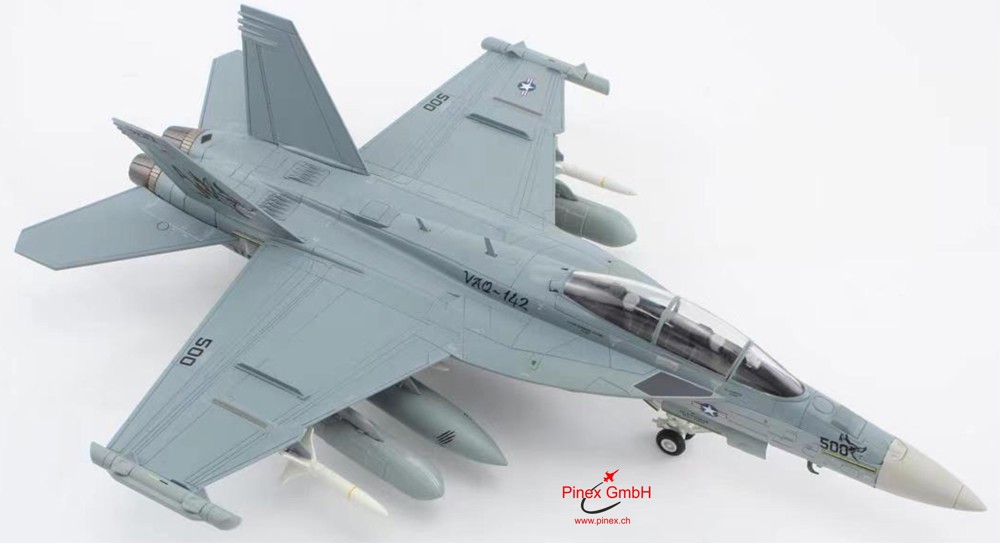 Bild von Boeing EA-18G Growler VAQ-142 "The Grey Wolves", USS Gerald R. Ford 2023. Hobby Master Modell im Massstab 1:72, HA5158