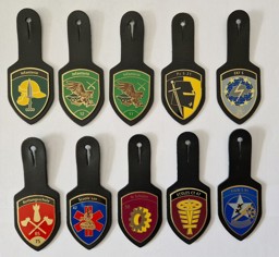 Show details for Brusttaschenanhänger Schweizer Armee Sammlung mit 10 Stück Picture of Brusttaschenanhänger Schweizer Armee Sammlung mit 10 Stück
