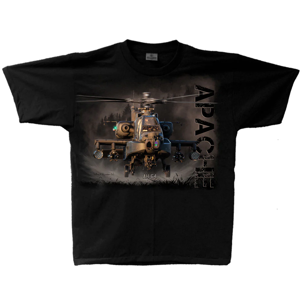 Image de Apache AH64 Kampfhubschrauber T-Shirt schwarz