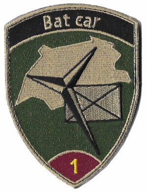 Image de Insigne Infanterie bataillon de carabiniers 1 pourpre avec velcro