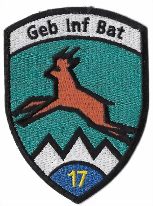 Image de Insigne bataillon d'infanterie de montagne 17 bleu sans velcro