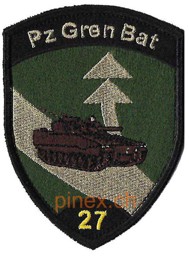 Image de Badge Panzer Grenadier Bat 27 schwarz mit Klett