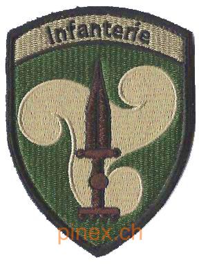 Image de Badge d'Infanterie militaire suisse avec scratch / Velcro