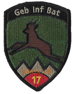 Image de Insigne Bataillon d'infanterie de montagne 17 rouge avec velcro