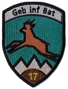 Bild von Geb Inf Bat 17 braun Gebirgsinfanteriebataillon Abzeichen ohne Klett