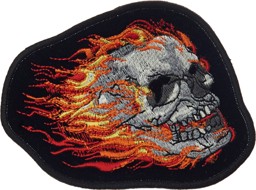 Picture of Flaming Skull Biker Patch 