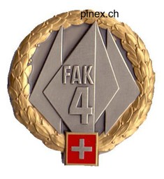 Image de Emblème de béret Corps d'armée 4 dorée  militaire suisse